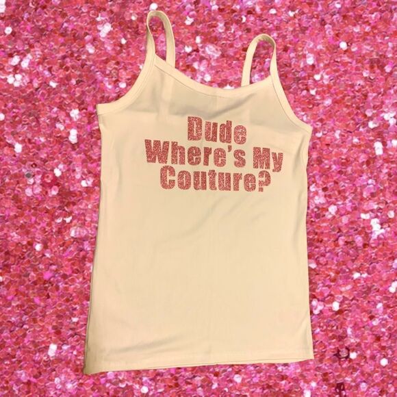 Y2k dude where’s my couture ribbed cami tank - Picture 4 of 6